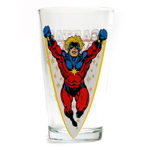 Captain Marvel Toon Tumbler Pint Glass